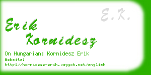 erik kornidesz business card